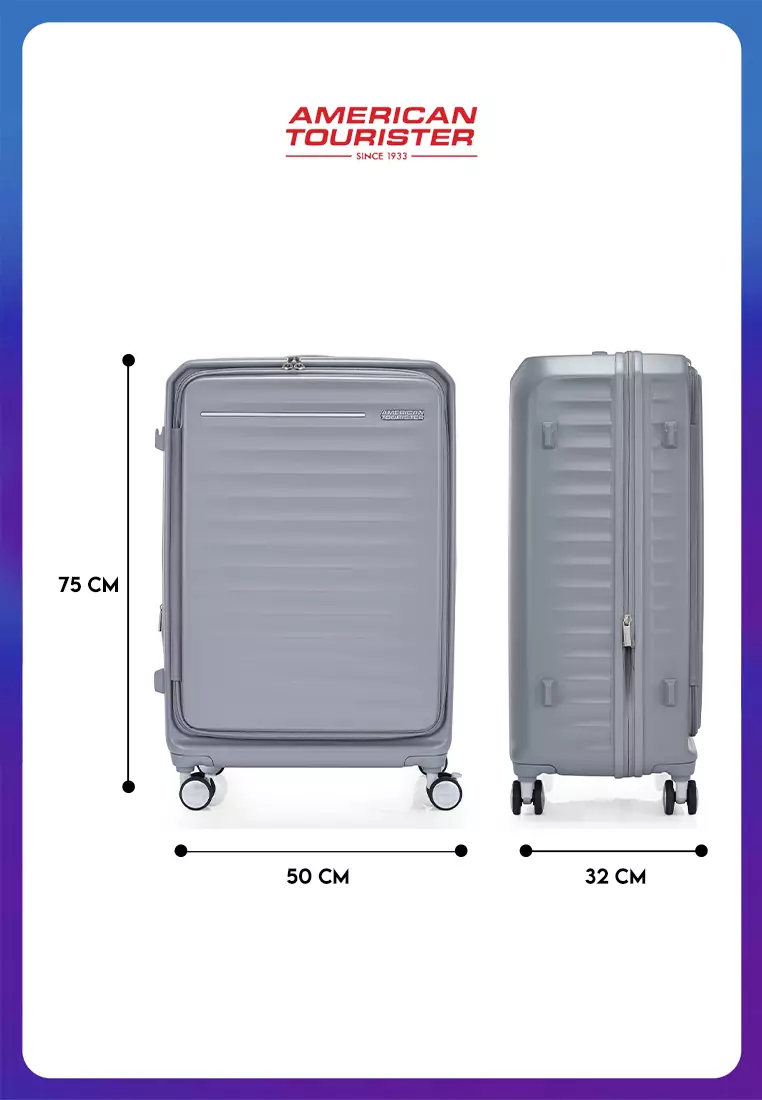 American Tourister Koper Hardcase Frontec Large 28 Inch Exp TSA OS - Cool Grey