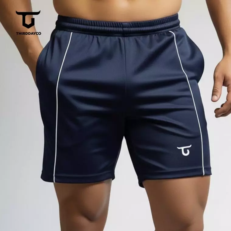 THIRDDAY Celana Pendek Olahraga Gym AirStretch 4 way stretch drifit Pria - Navy MC047