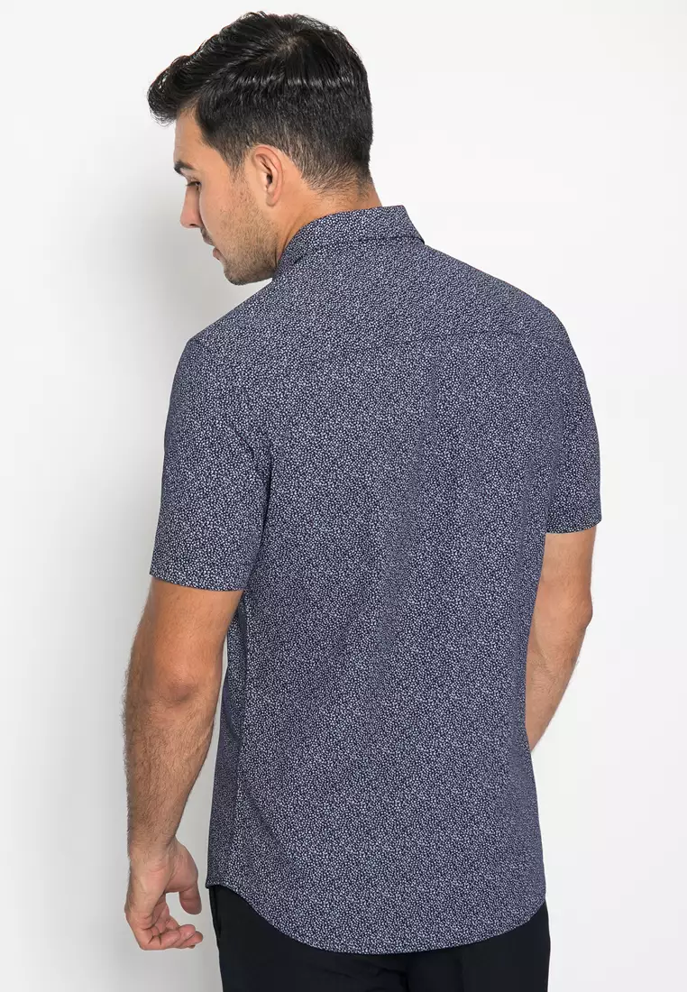 Johnwin - Kemeja Formal - Full Corak - Abu - Slim Fit - FSH.650.K392.873.C-S/S