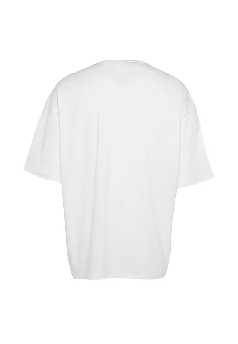 Oversize Embroidery Pocket T-Shirt