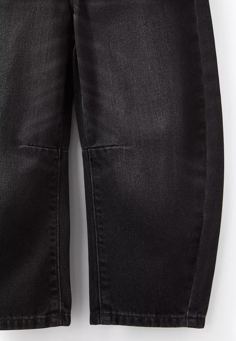 Unisex Barrel Leg Denim Jeans