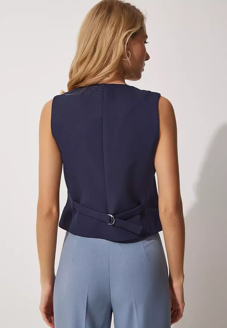 Short, Fitted Vest in Woven