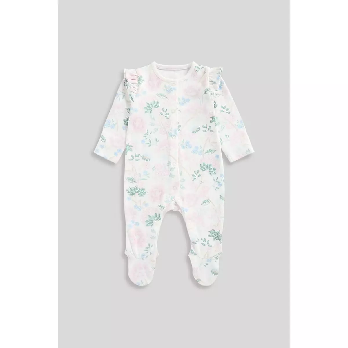 Mothercare Blossom All-in-Ones - 3 Pack - Set Terusan Bayi Perempuan (Ungu)