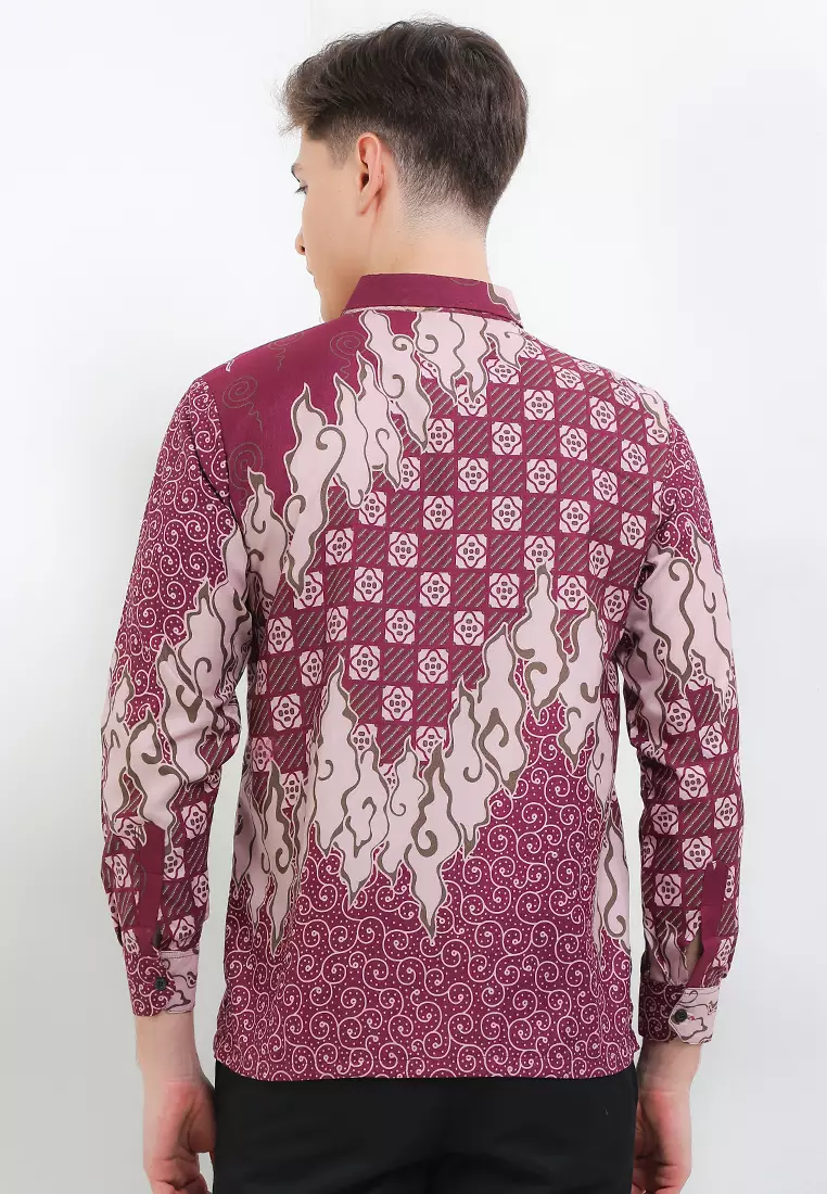 Saroja Kemeja Batik Exclusive Premium Pria Casual Modern Lengan Panjang