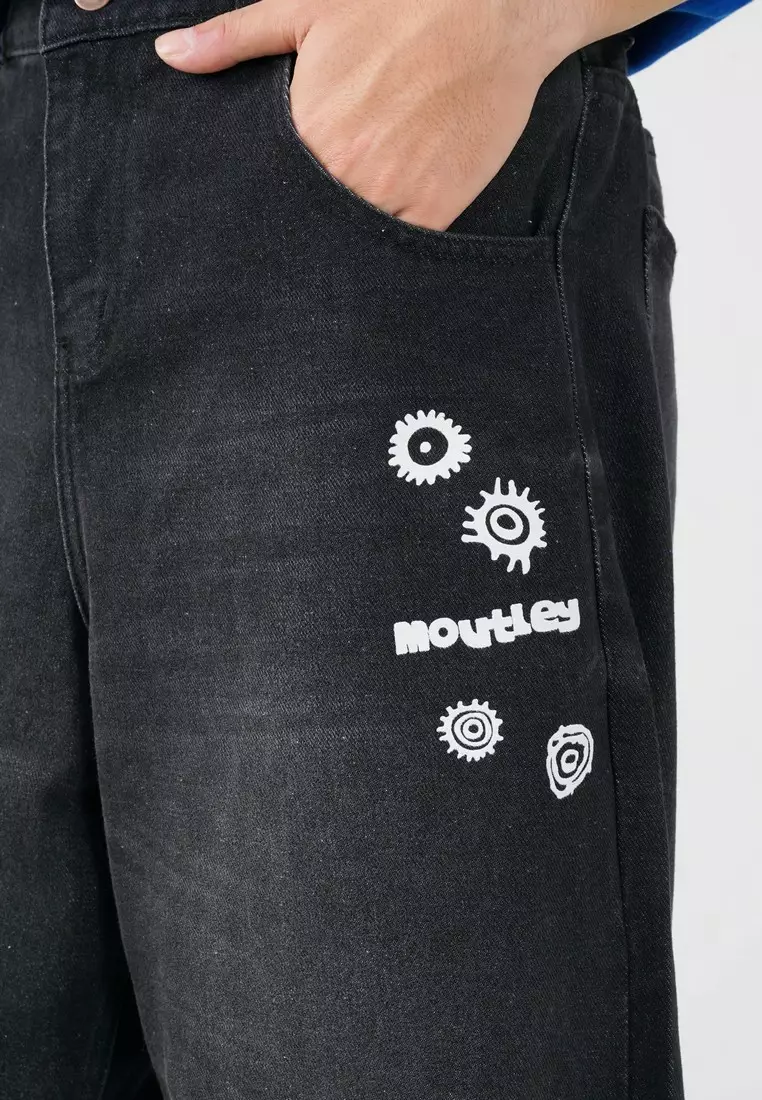 Moutley Men's Long Denim Pants Loose Fit Jeans Glass OL-C020125