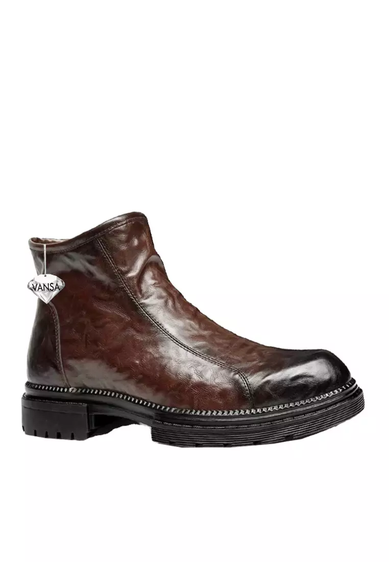 Discount on Twenty Eight Shoes  shoes - SKU: VANSA Top Layer Cowhide High-top Martin Boots VSM-B-555