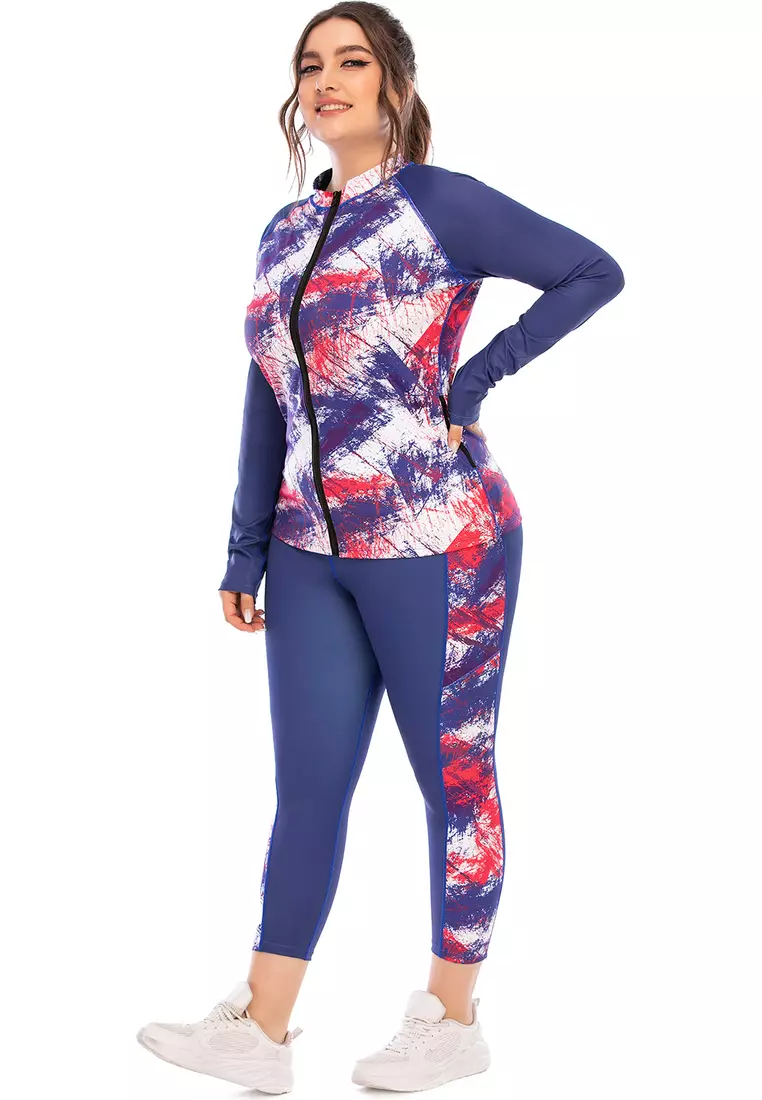 GINGLA Plus Size Fitness Yoga Sports Suit Sports Bra Tights