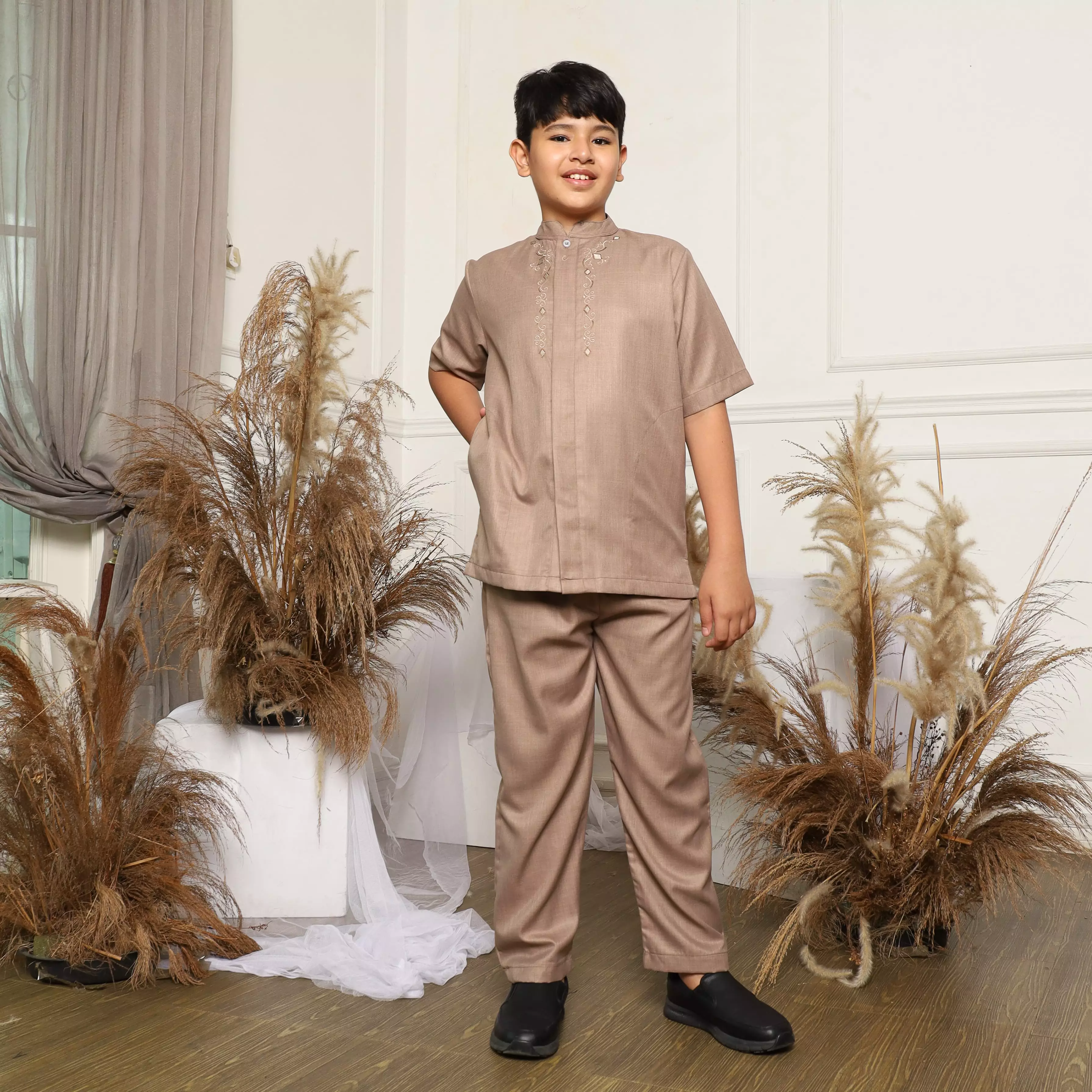 Baju Koko Anak Sarimbit KKA 44 Mocca