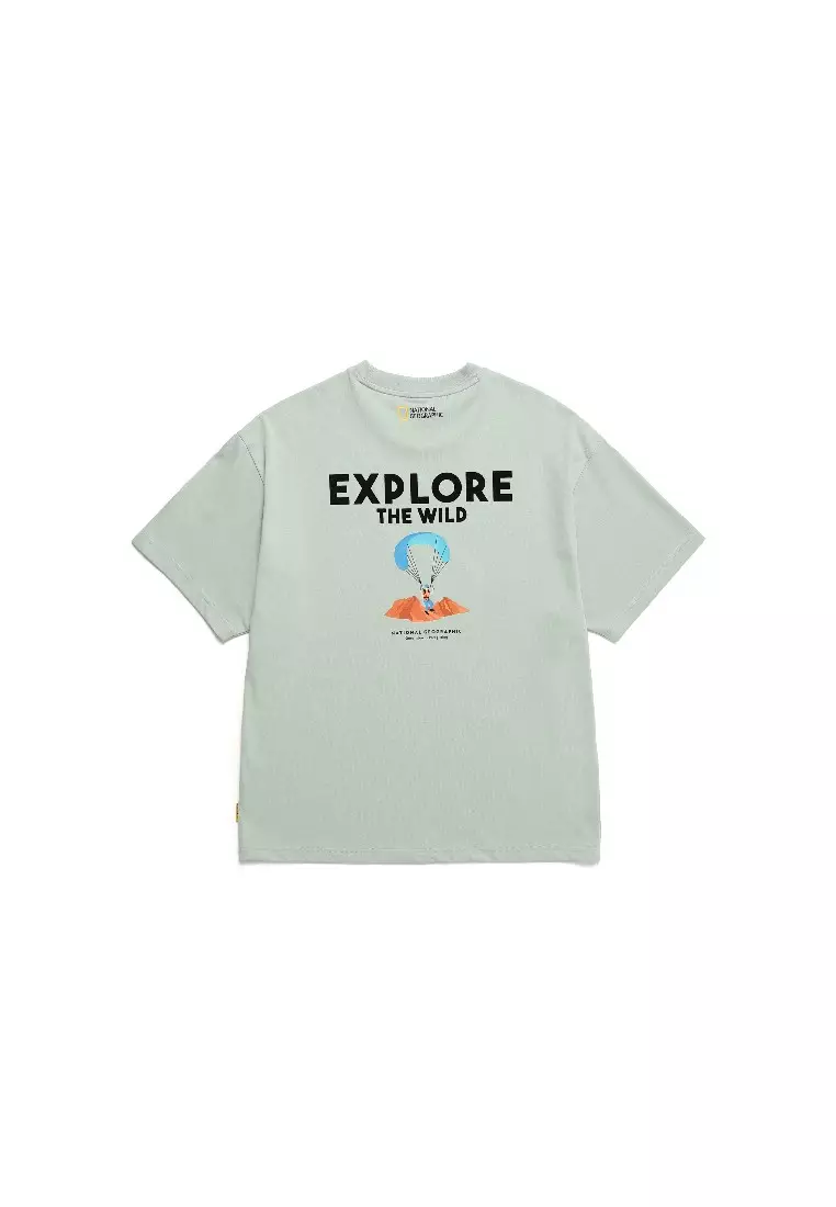男女同款EXPLORE圖案短袖T恤