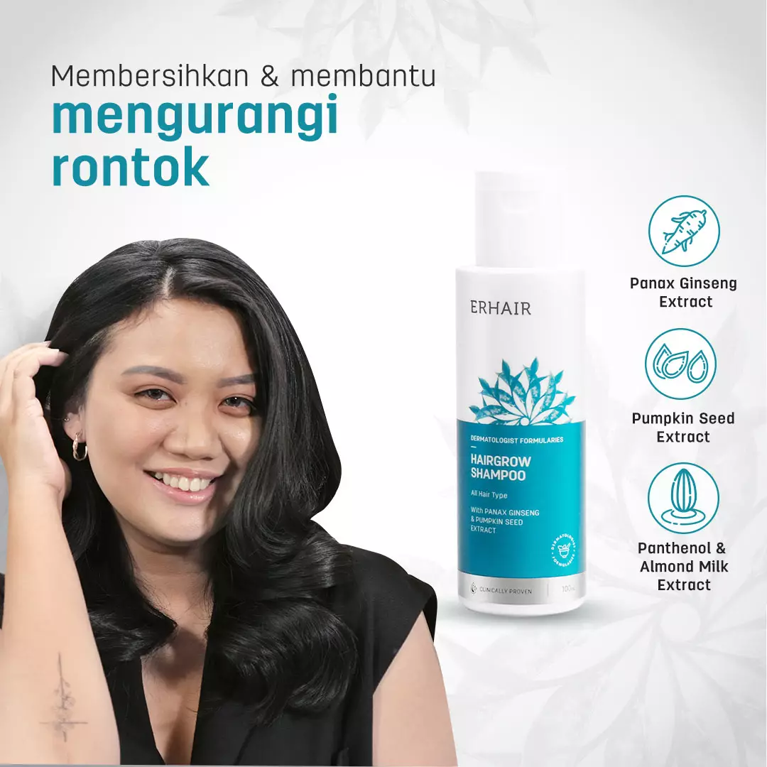 ERHA Bundle Hairgrow Shampoo 100Ml & Hairgrow Tonic - Sampo & Tonic Rambut Rontok