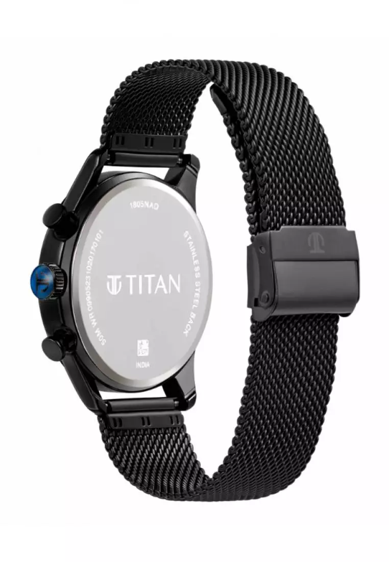 Titan Elmnt Black Stainless Steel Watch For Men TTN1805NM03