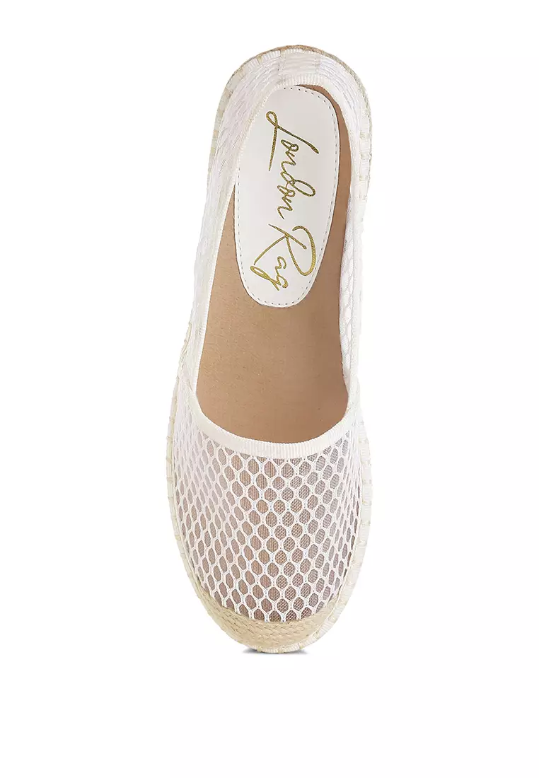 Mesh Espadrille Loafers In White