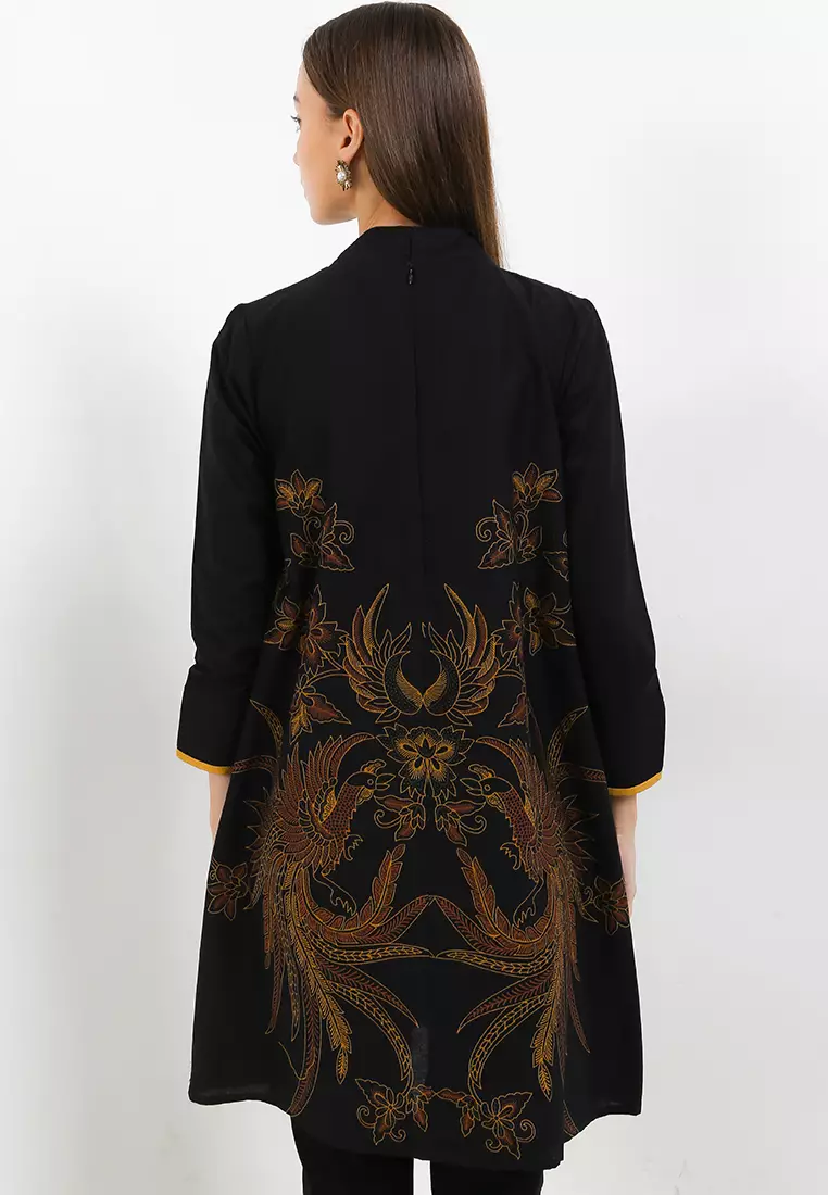 Tunik Muslim Atasan Wanita Batik Premium Zarina Black