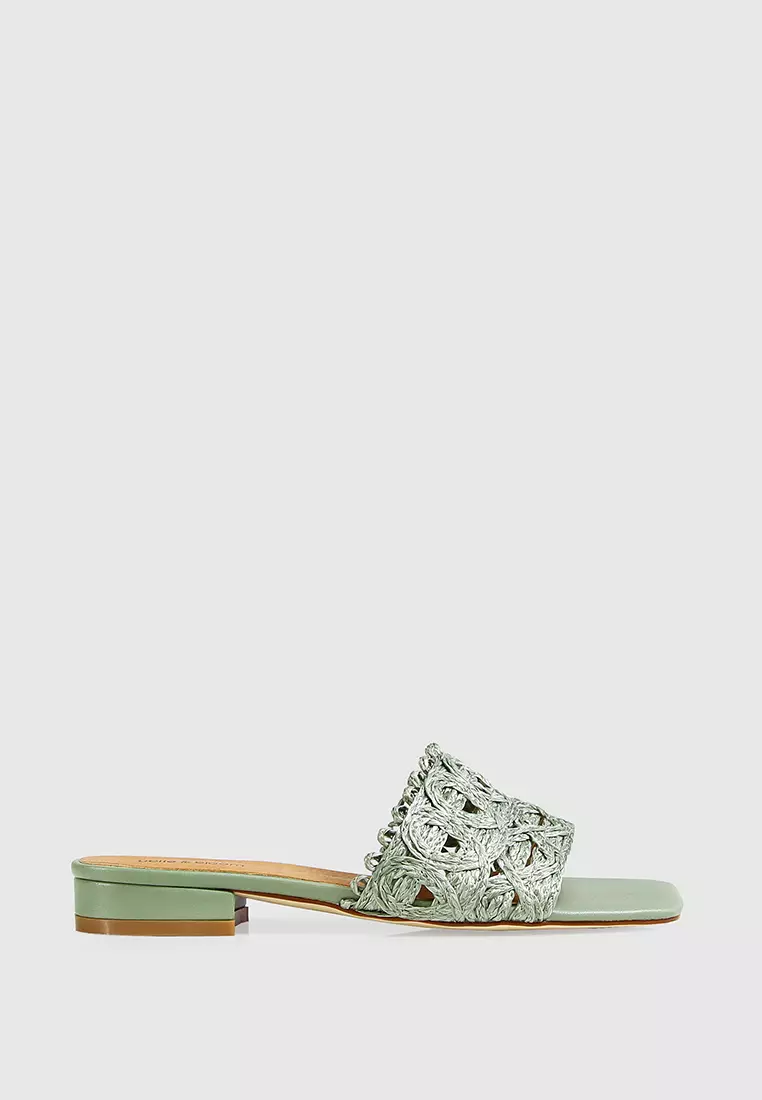 Discount on Belle & Bloom  shoes - SKU: Can't Quit You Raffia Slide - Seafoam