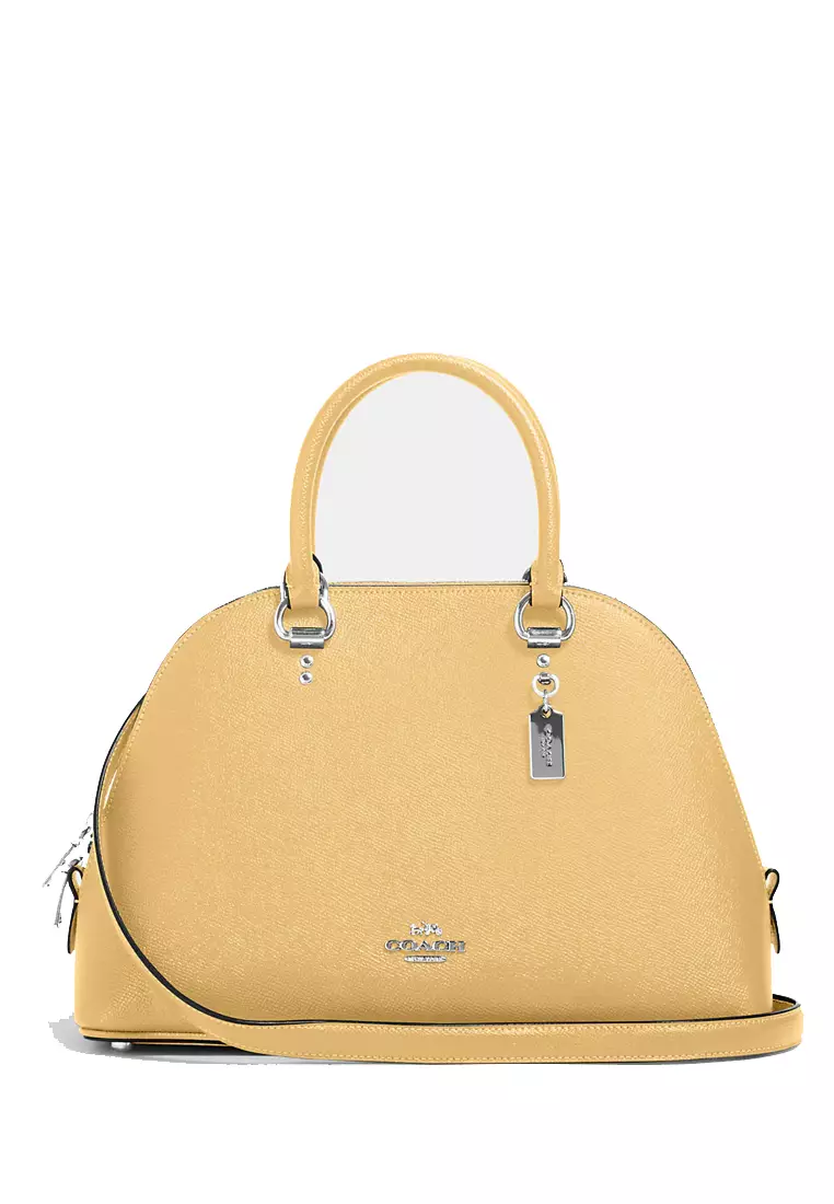 Coach Pink/Beige Leather Signature Strap Katy Satchel