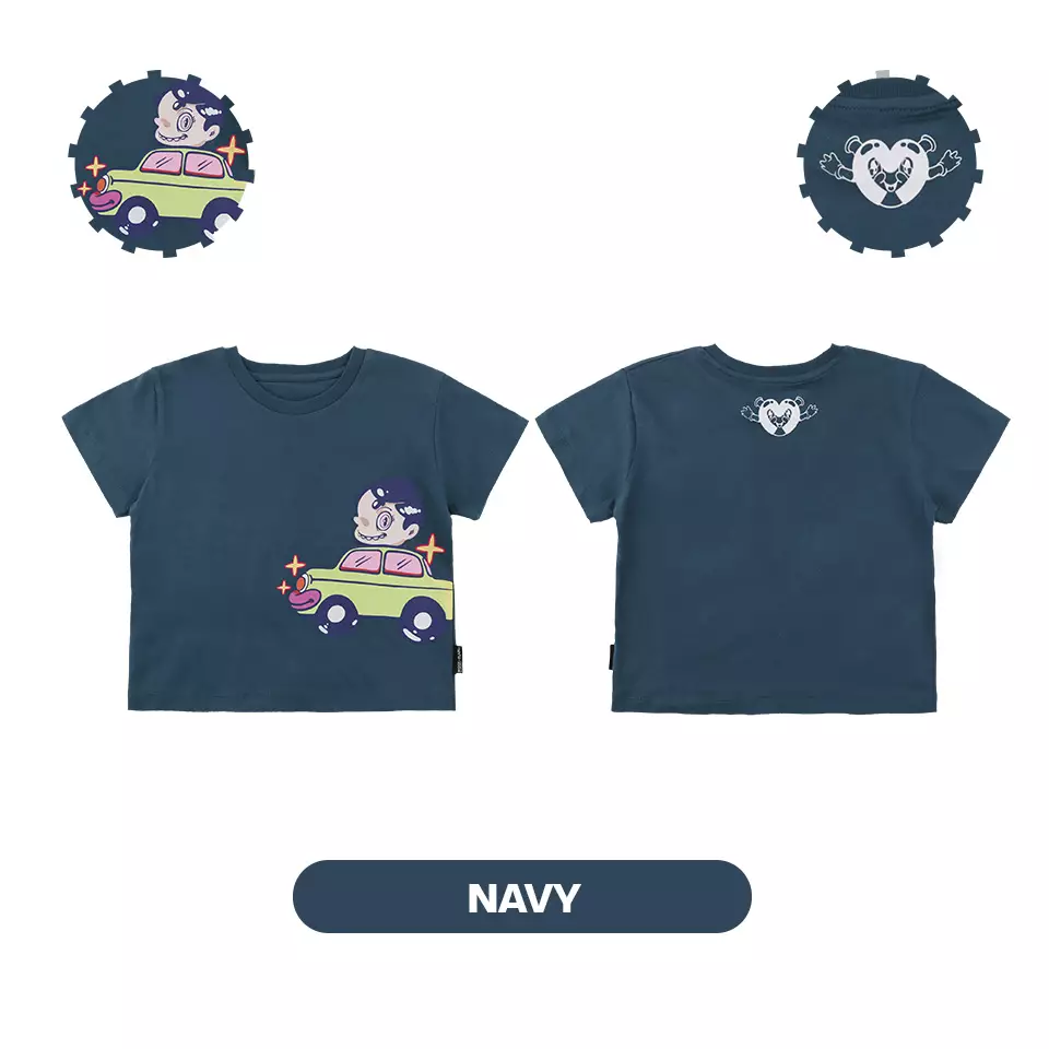Mooi X Muklay Kaos Anak Unisex Graphic Tee Kids - Navy