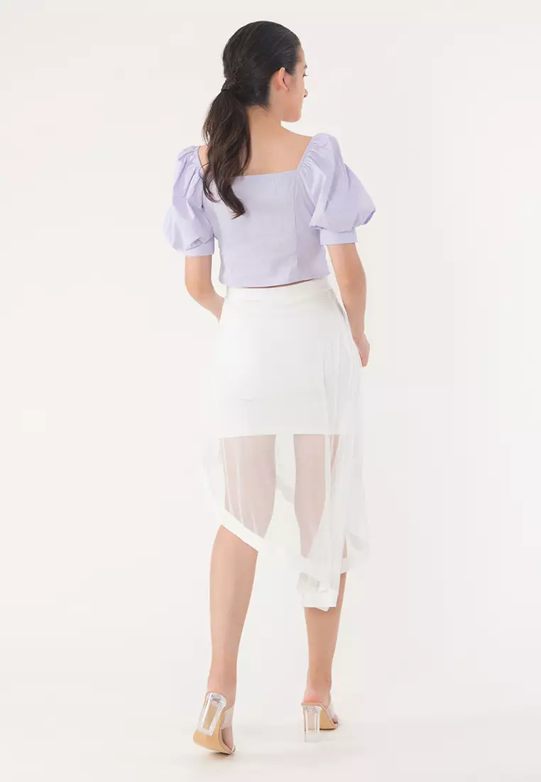 Plain B. Plain B. V-Neckline Crop-Top Purple 2024 | Buy Plain B. Online ...