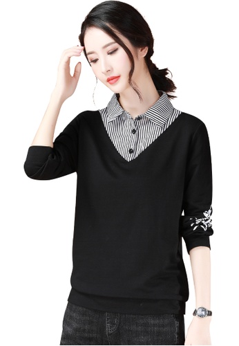 Buy A-IN GIRLS Fashion Two-Layers Printed Sweater T-Shirt 2023 Online |  ZALORA Singapore