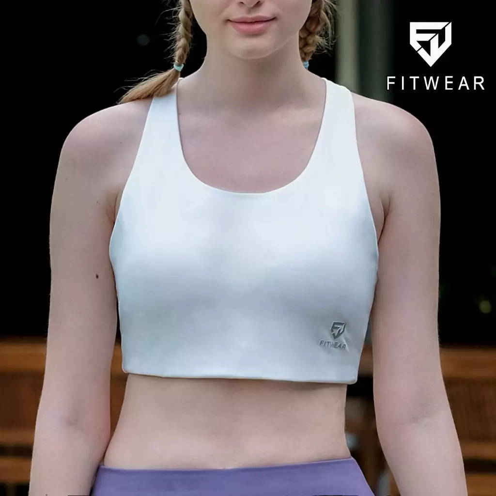 Fitwear - Sportbra Olahraga Wanita ANASTASIA [CROSS PLAIN] - WHITE
