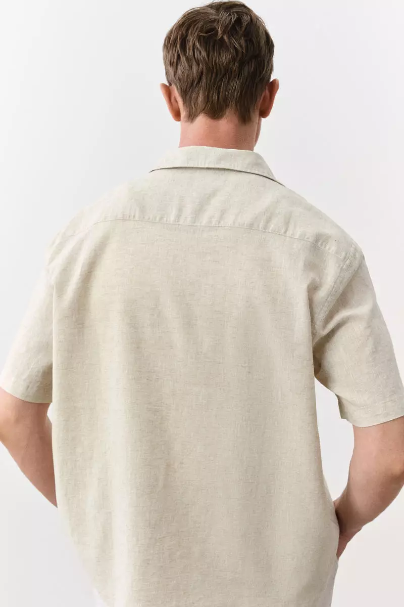Regular Fit Short-sleeved linen-blend shirt