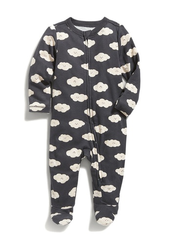 Old Navy grey Baby Unisex Cloud-Print Sleep & Play Footed Pyjama Bodysuit F9030KA4B71167GS_1