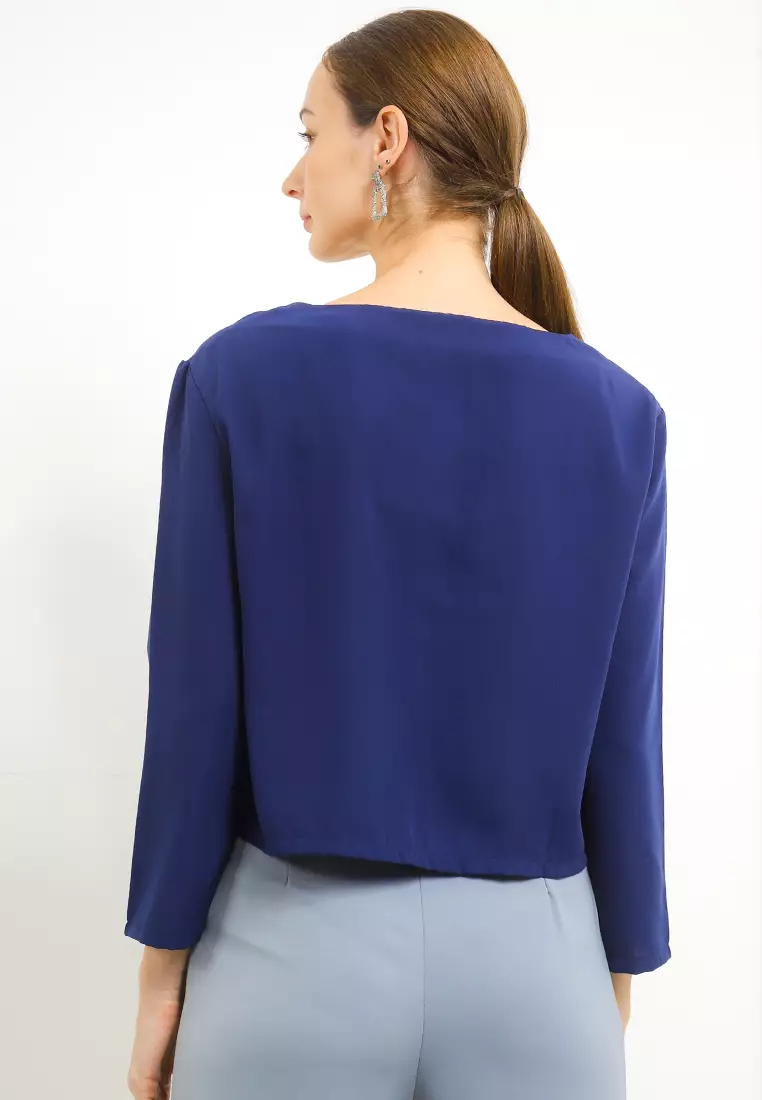 V-Neck Flowey Long Sleeve Blouse