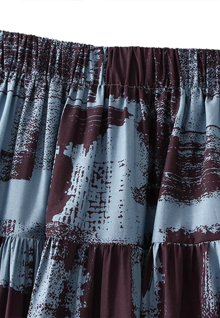 Ink Graffiti Printed A-line Skirt AF2302-2