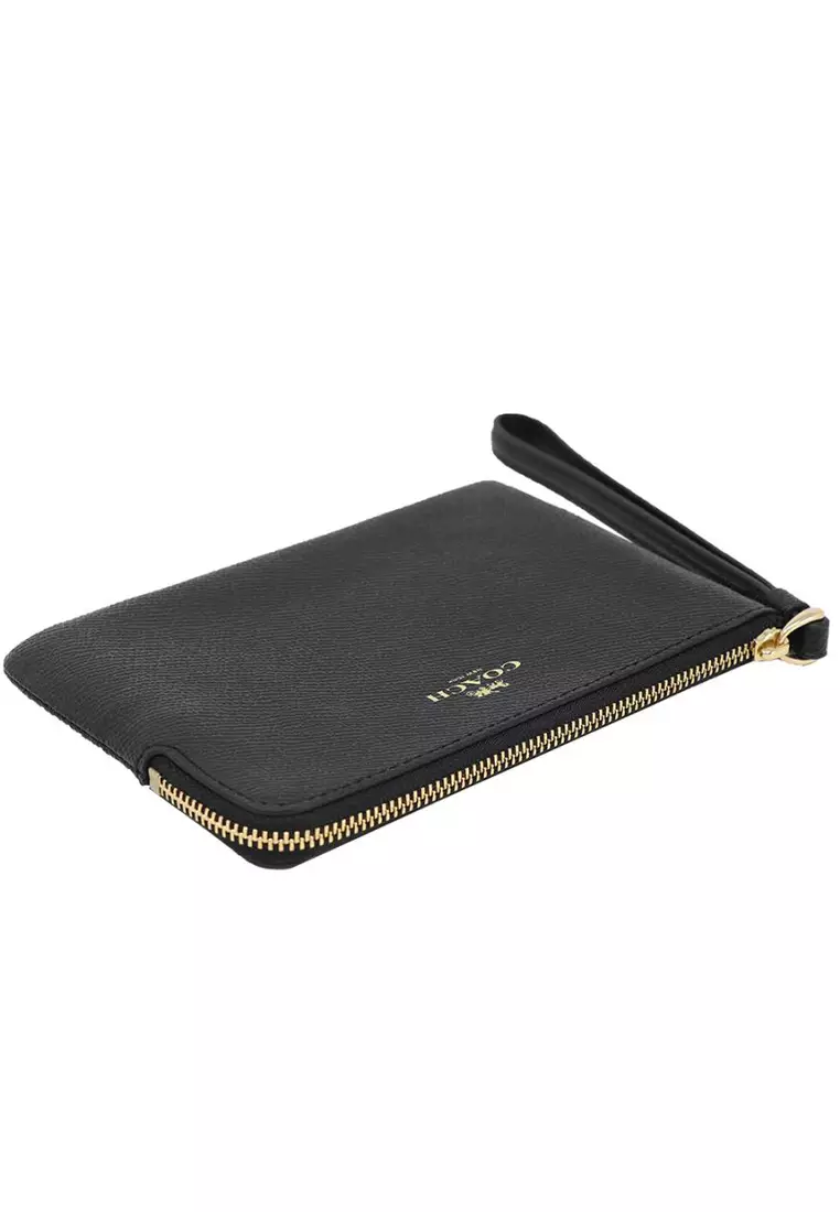 Corner Zip Wristlet - Black
