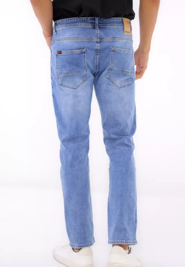 Denim Long Pants Slim Tapered Fit Stretch