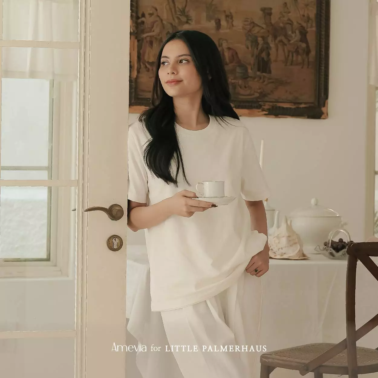 Little Palmerhaus - LPH x AMEVIA Nursing T-Shirt (Kaos Ibu Menyusui) Warm Grey