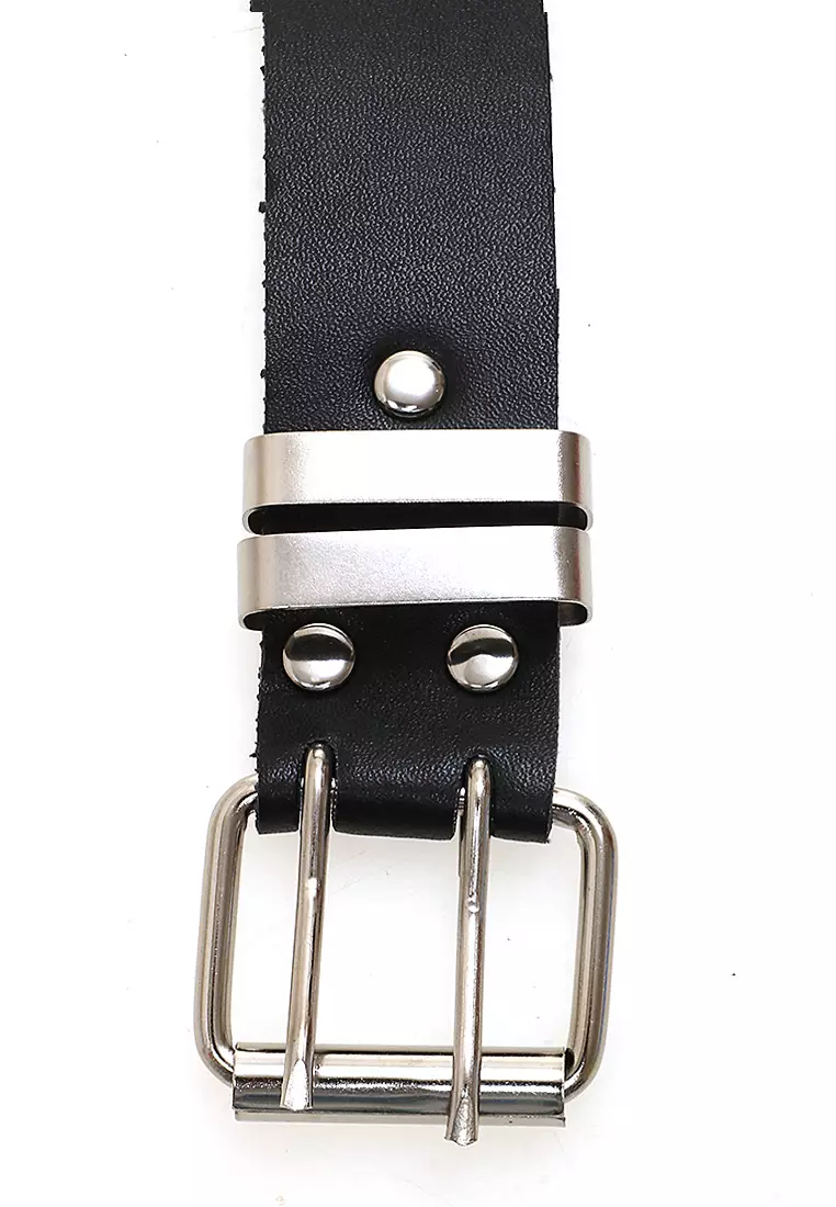 Fern Ikat Pinggang Wanita Casual Stylish Design Vintage Comfortable Material Leather ORIGINAL - Black