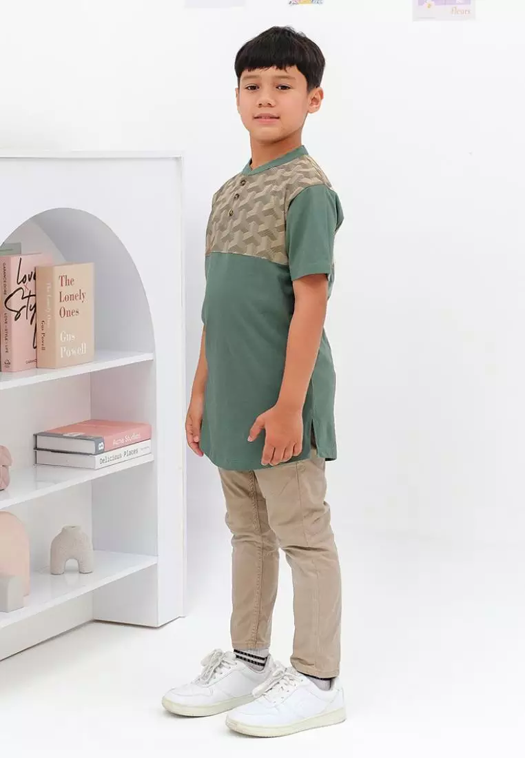 Jual ORKIDS WEAR Kurta Orkids Hala Mineral Green Original 2024 ZALORA