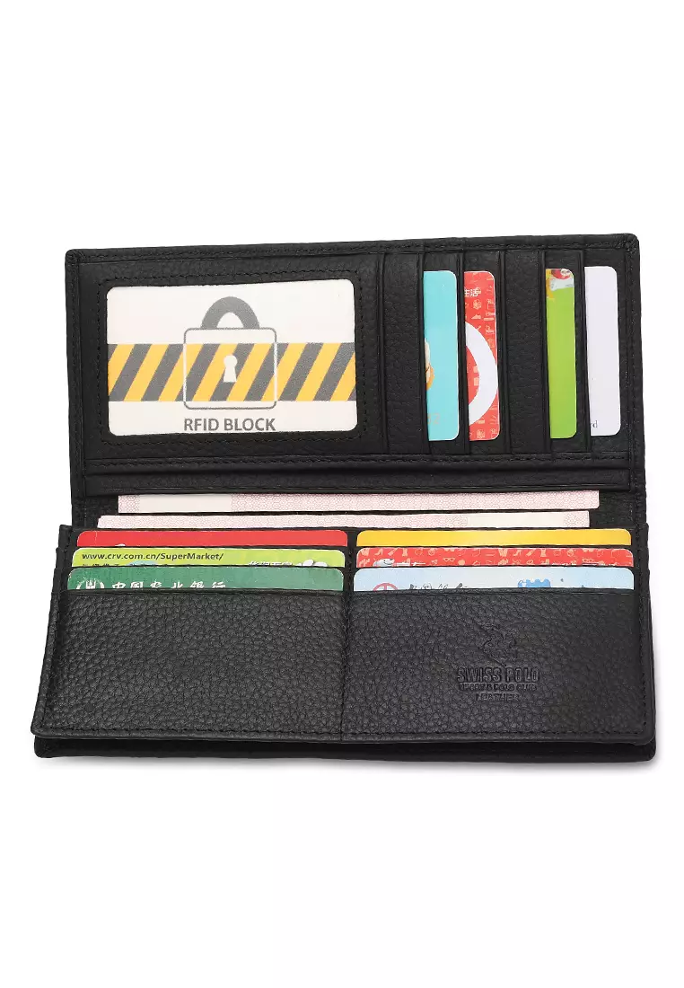 Men's Genuine Leather RFID Blocking Wallet  (Dompet Pria Kulit Genuine RFID Blocking) - Hitam