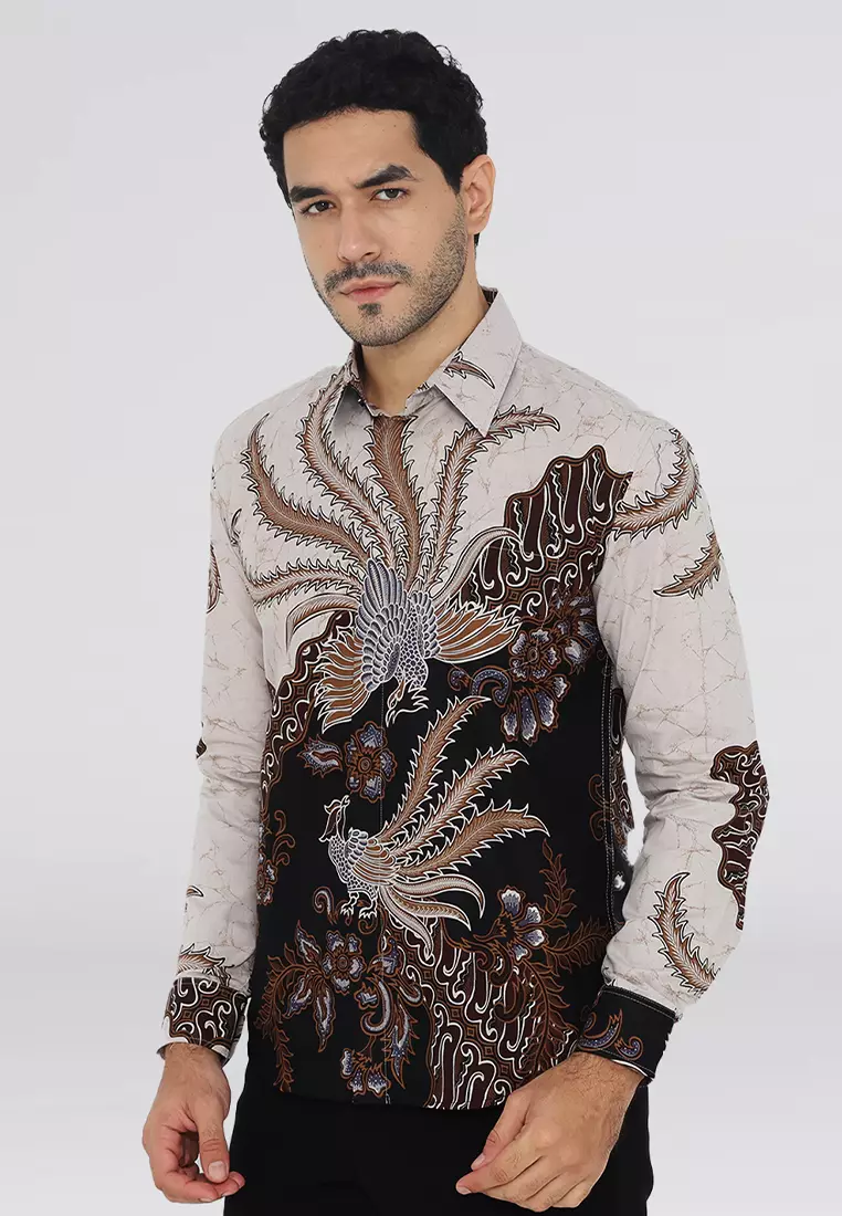 Kemeja Batik Pria Slimfit Kamaswara - Black