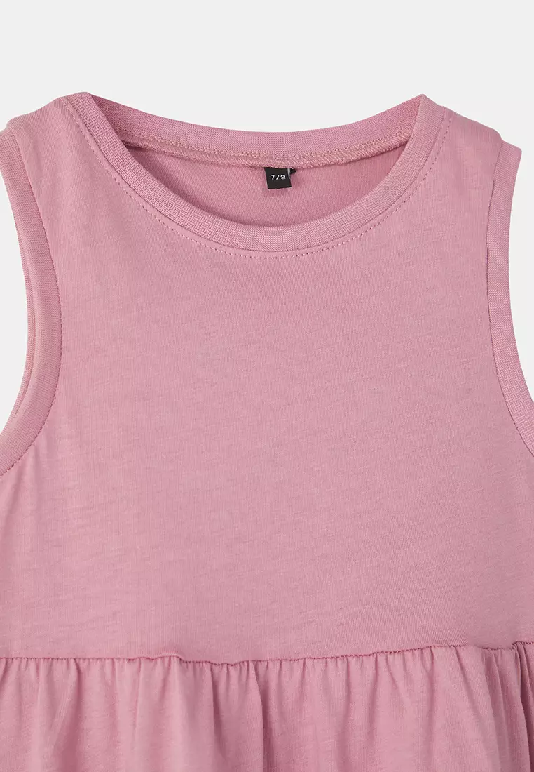 Pink-Mint Girl Basic Sleeveless Mini Knitted Dress Tkdss25El00015