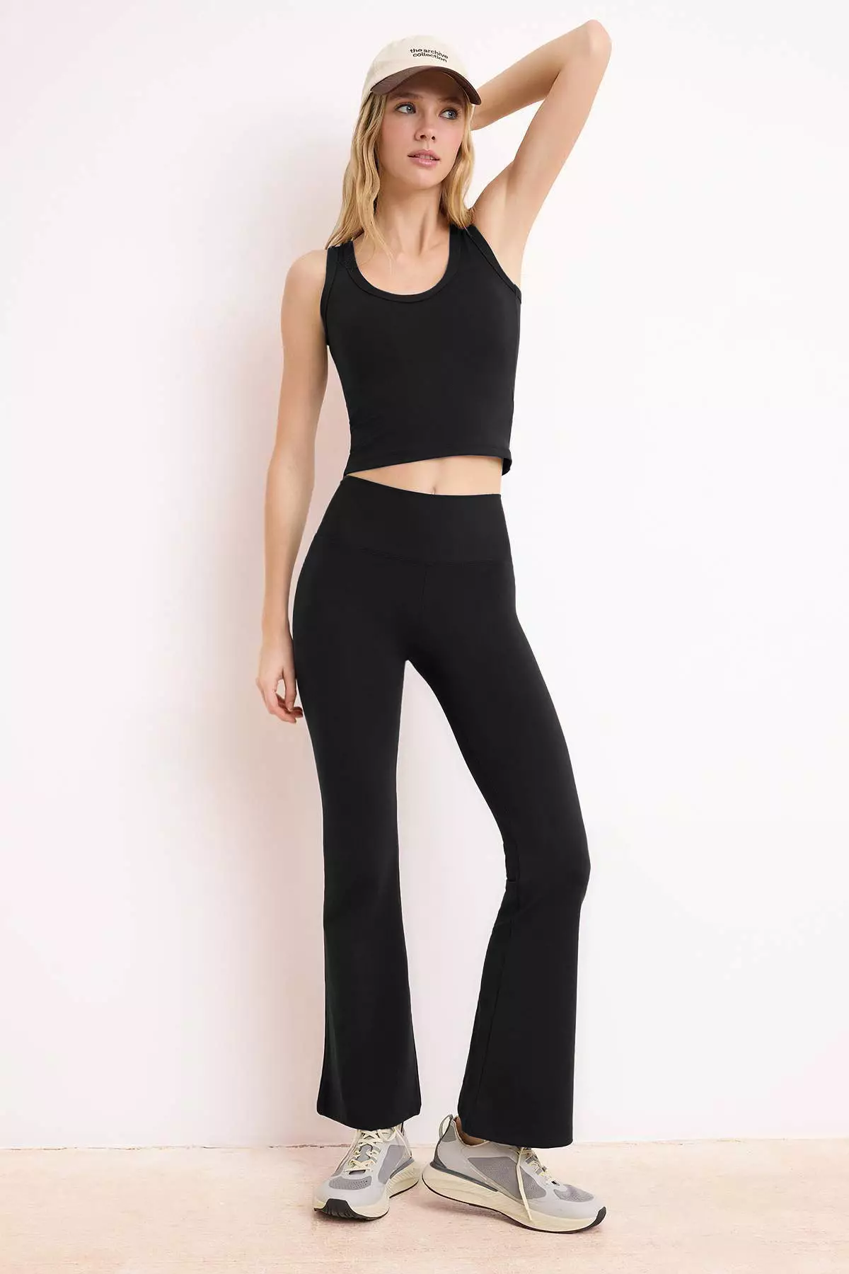 Black Brushed Scuba Leggings Sports Leggings Thmss26Ty00016