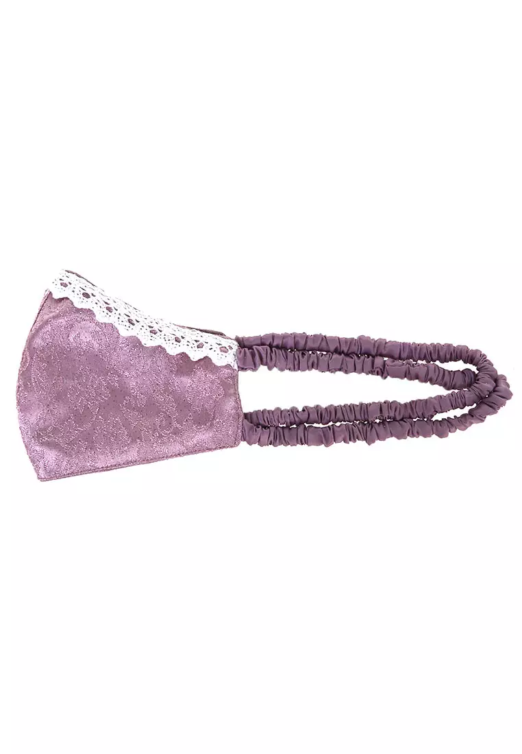 Evelyn Masker Wanita Princess Headloop Mask 2 Ply Breathable Material Brokat ORIGINAL