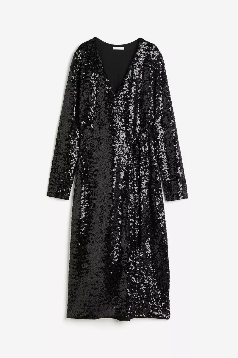 Sequined wrap dress