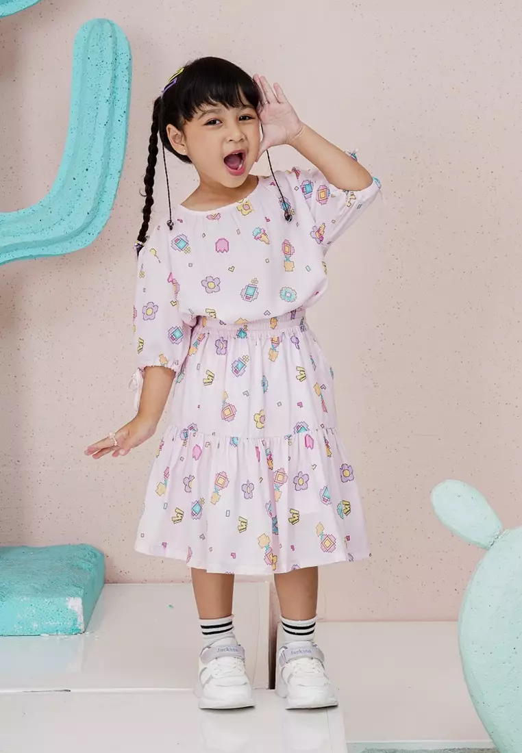 3Second Kids Girl's Blouse Shirt Floral Bruxish Top 030124