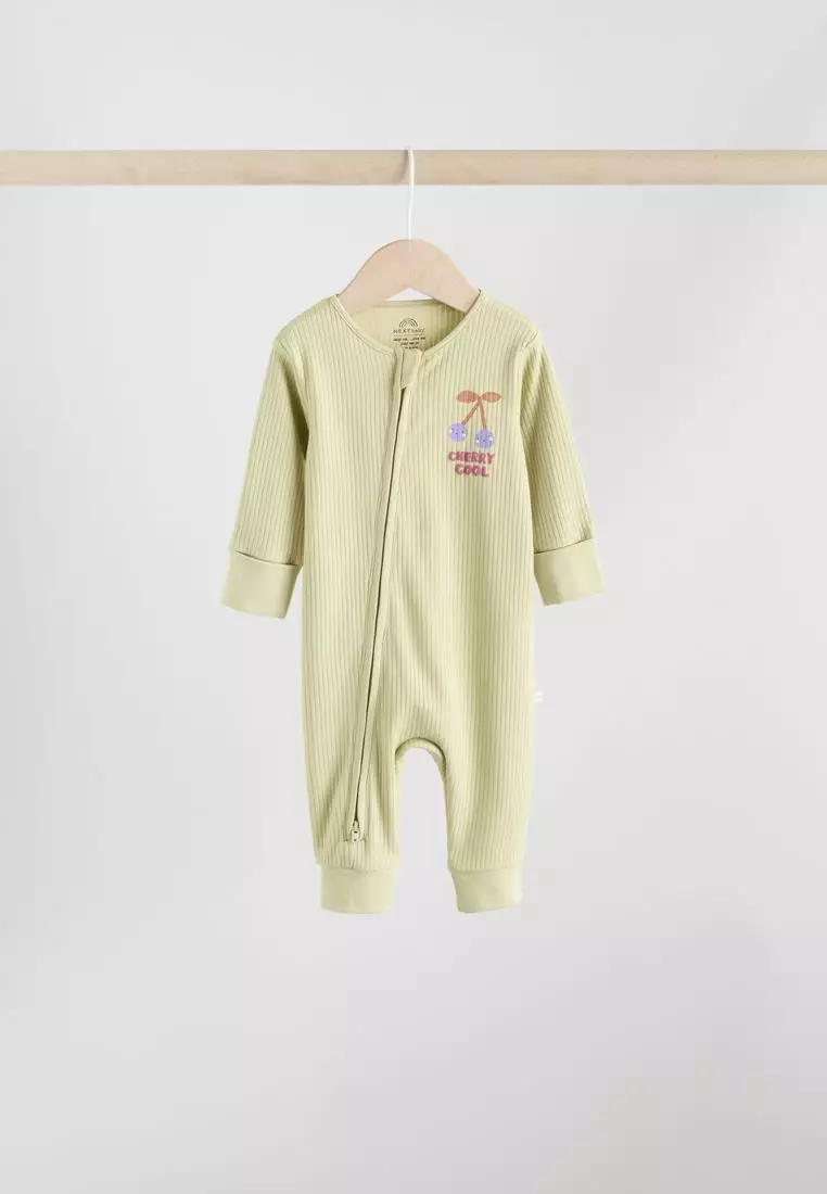 Two Way Zip Baby Sleepsuits 3 Pack