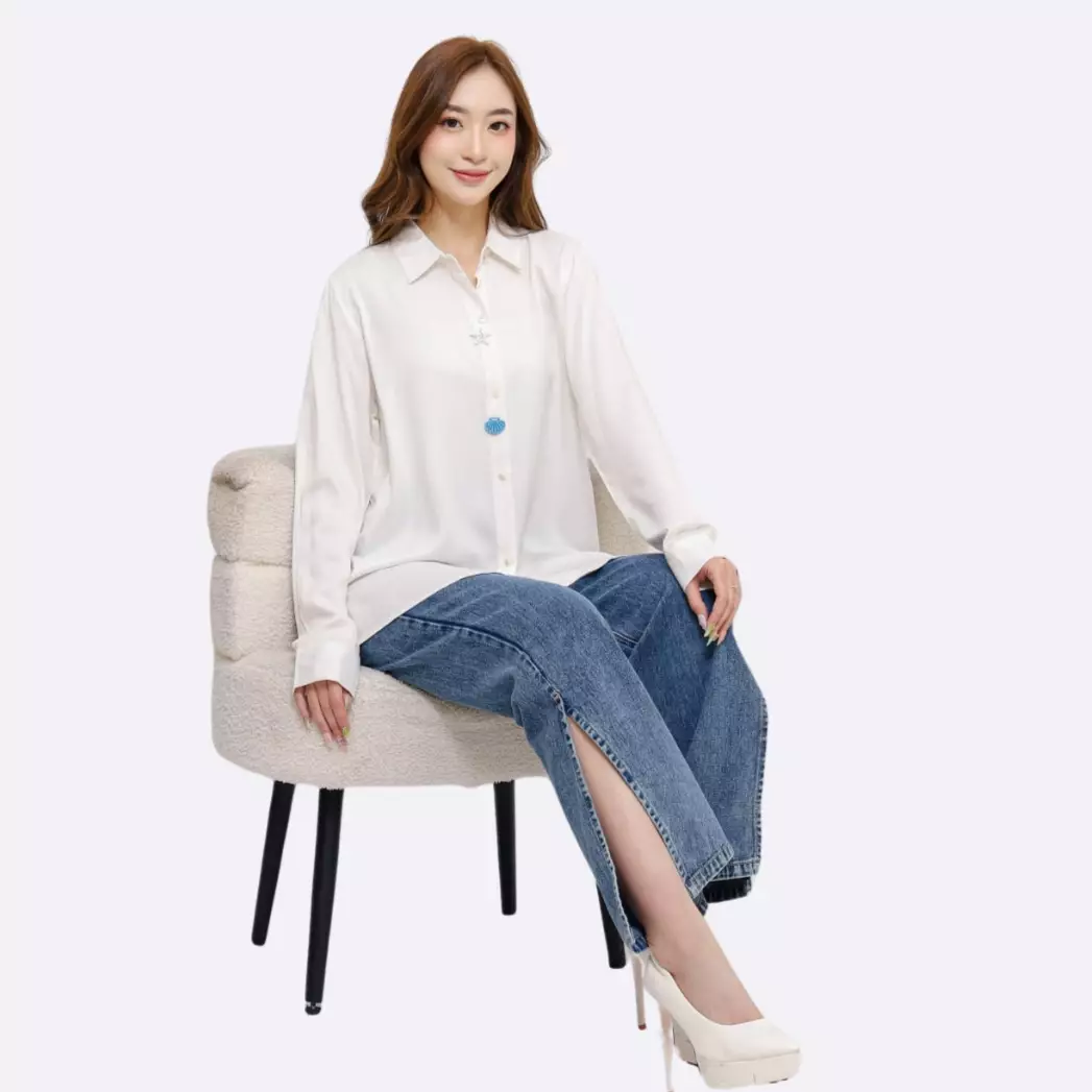 Noa Serenity Charm Shirt in White