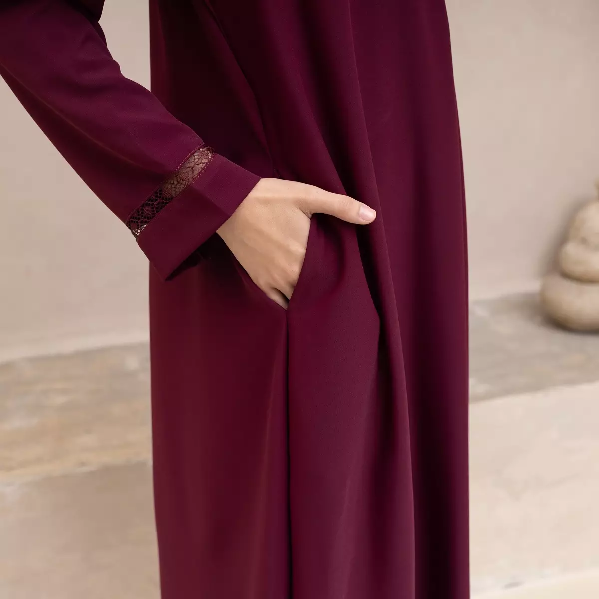 EPC Abaya Samira - Burgundy - Moonlit Elegance Series