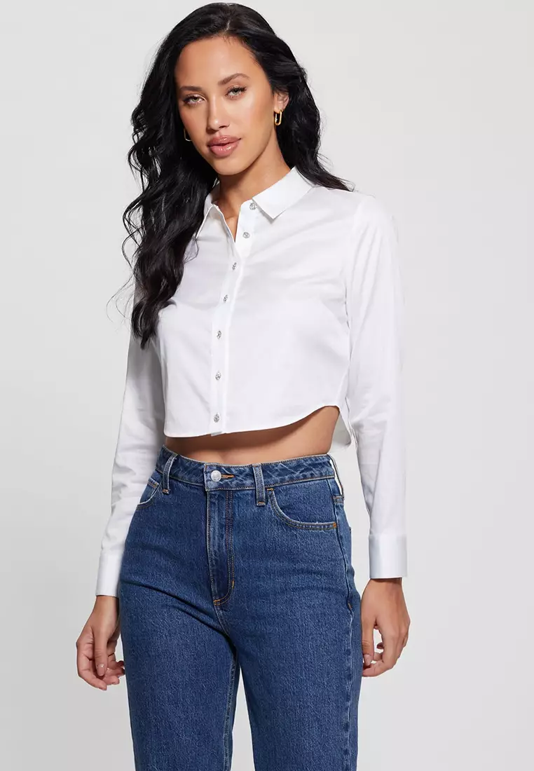 Guess women's long sleeve shirts cheap