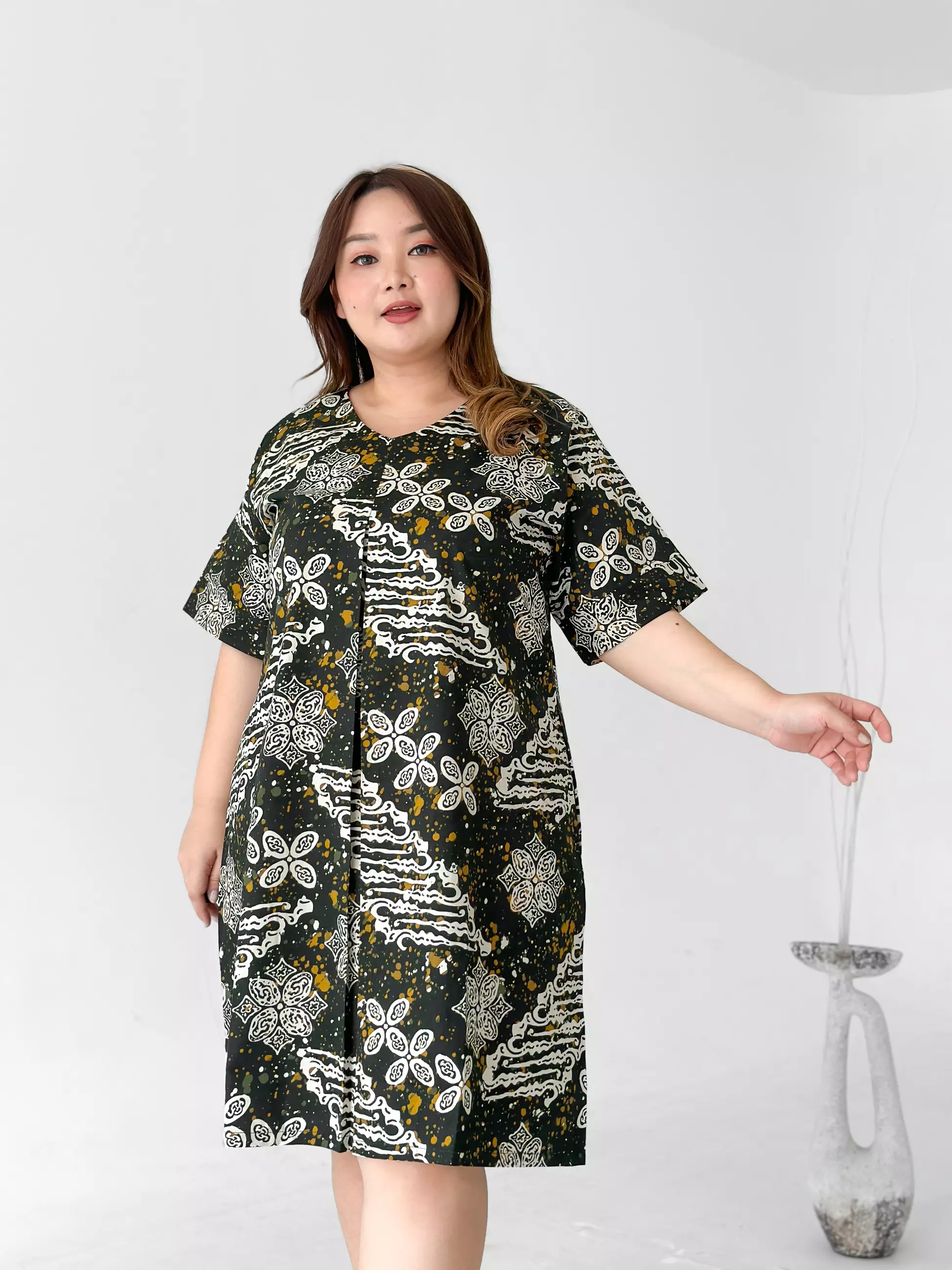 xtramiles Ladies dress zelia batik dress deep emerald