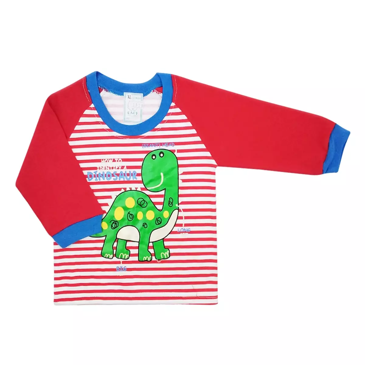 Skabe Setelan Piyama Bayi Anak Laki Laki Stripe Dinosaur 2425 Merah