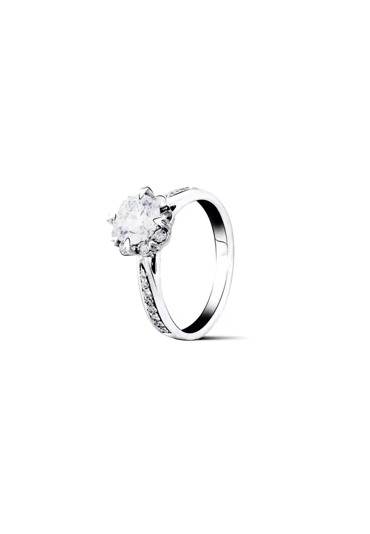 Buy BEON Diamond 1.07ct Round Certified Lab Grown Diamond Petal Halo ...