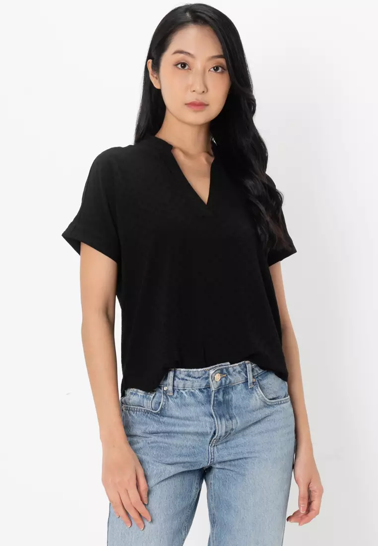 Jual Vero Moda V-neck Wide Top Original 2025 ZALORA Indonesia ®