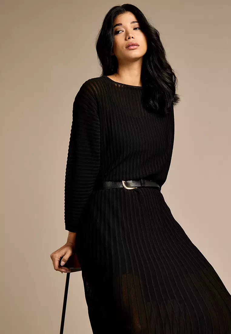 Amrie Black Knitted Top