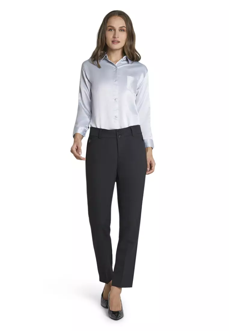 Winnie Celana Import Design Classic Long Pants Bawahan Wanita Formal - Hitam