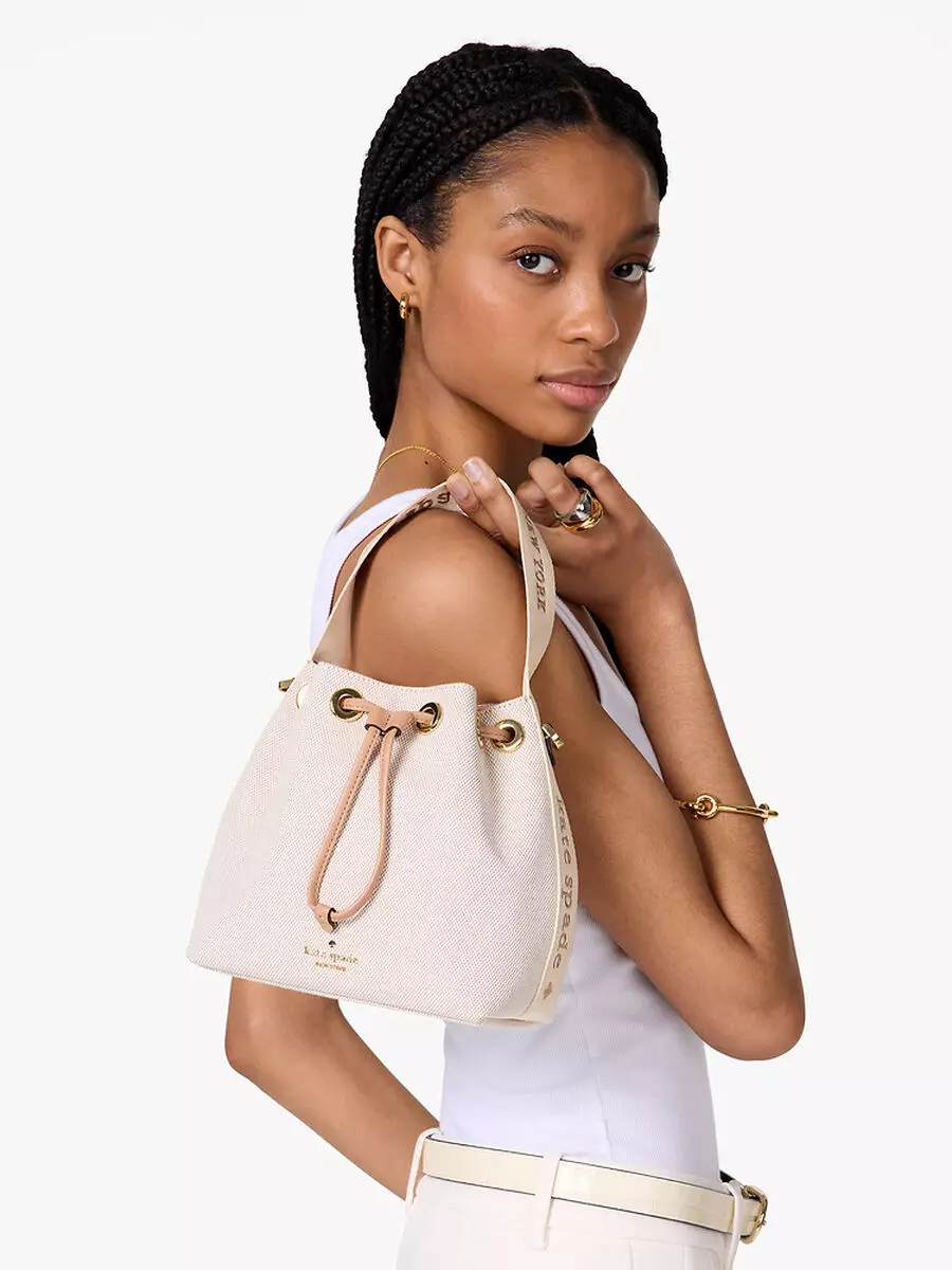 KL048 Kate Spade Kip small bucket canvas (960) Light fawn 